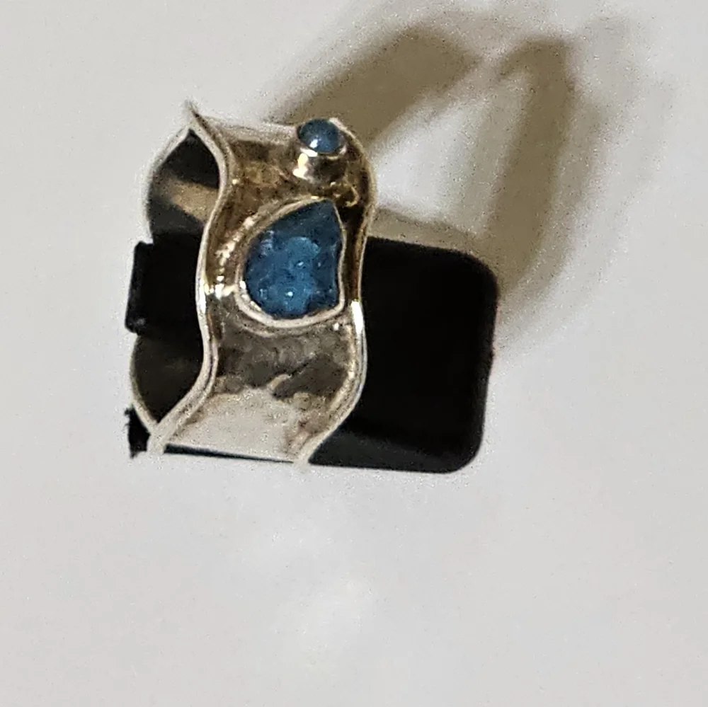 Vintage DBM Kensington Topaz & Quartz Sterling Silver Ring. Unisex ❤️ - Picture 3 of 6